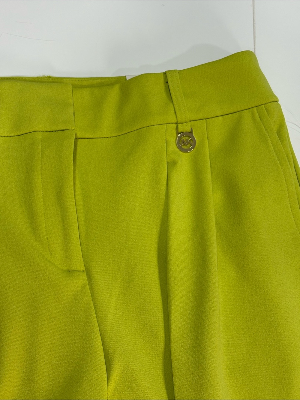 Anne Klein Chartreuse Cropped Wide-Leg Trousers - Picture 3 of 13